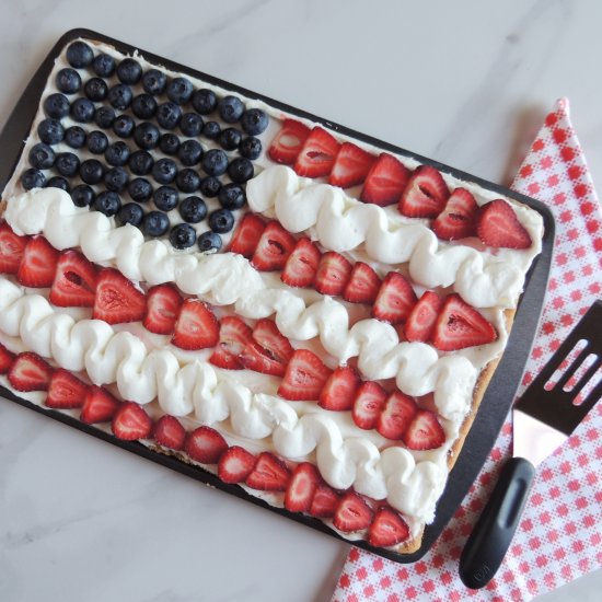 EASY AMERICAN FLAG COOKIE CAKE