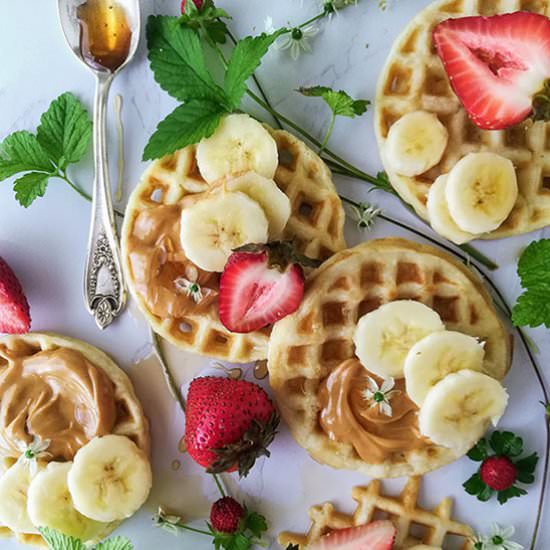 Peanut Butter & Banana Waffles