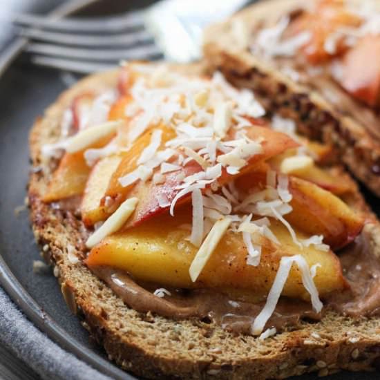 Almond Butter Toast with Peaches