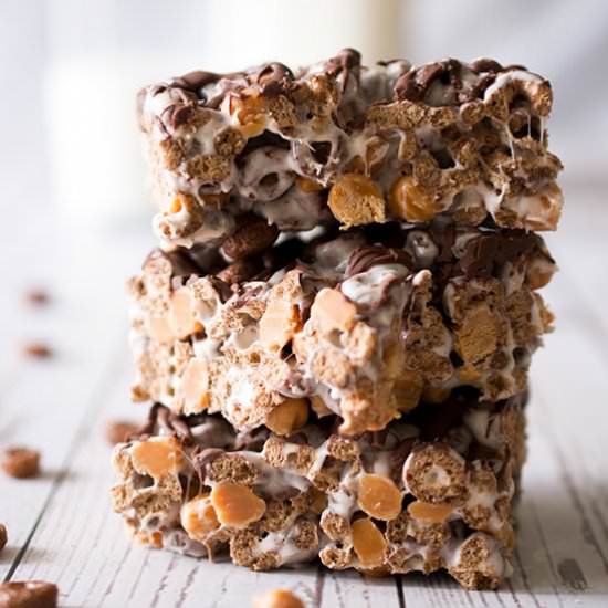 Salted Caramel S’Mores Cereal Bars