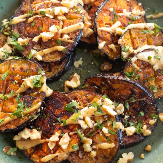 Pan-Fried Eggplant with Miso Tahini