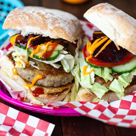 Vietnamese chicken burgers