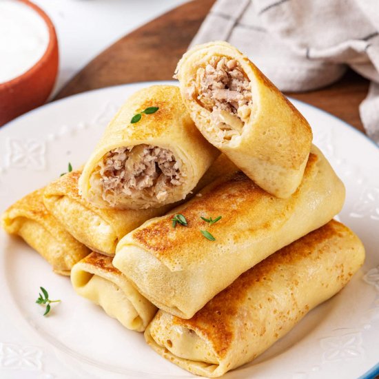 Crepes with an Easy Chicken Filling