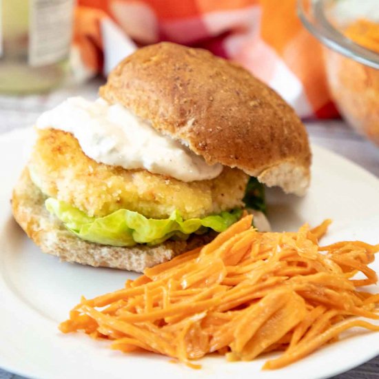 Shrimp Burgers w/ Homemade Tartar