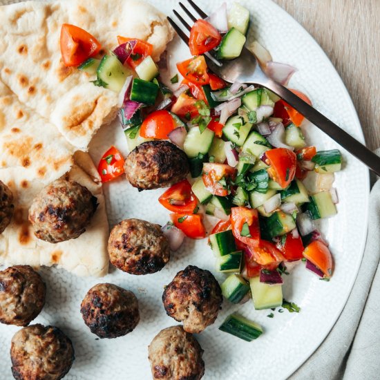 Lamb Meatballs with Shirazi Salad