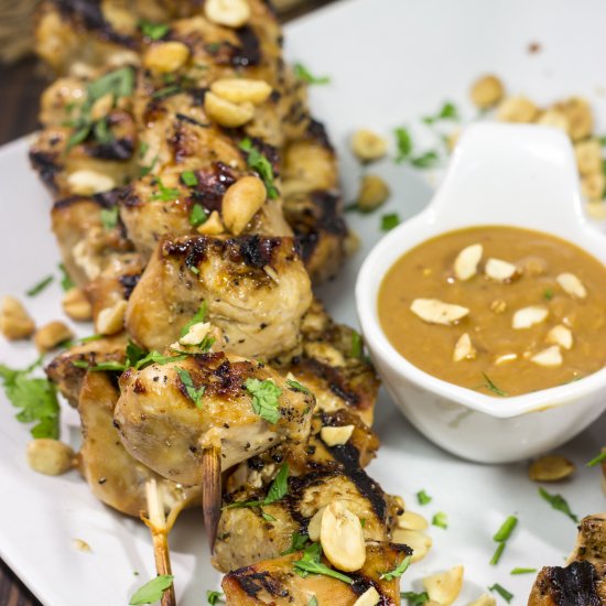 Thai Chicken Skewers with Peanut Sa