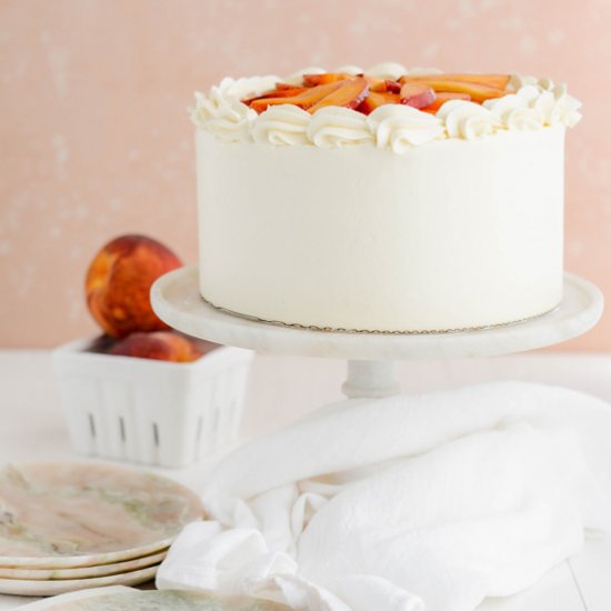 Peaches and Cream Layer Cake