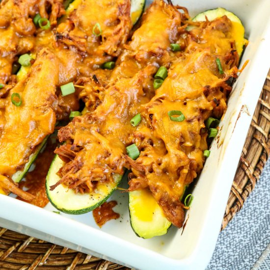 Keto Pulled Pork Zucchini Boats