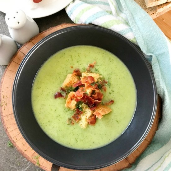 Creamy Zucchini Soup with Bacon