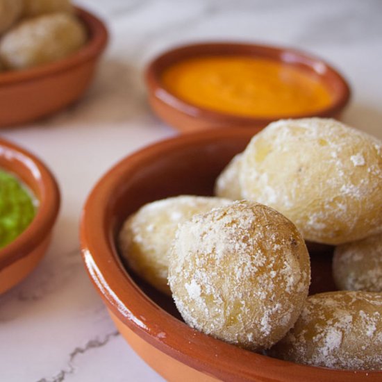 Papas Arrugadas with mojo sauces