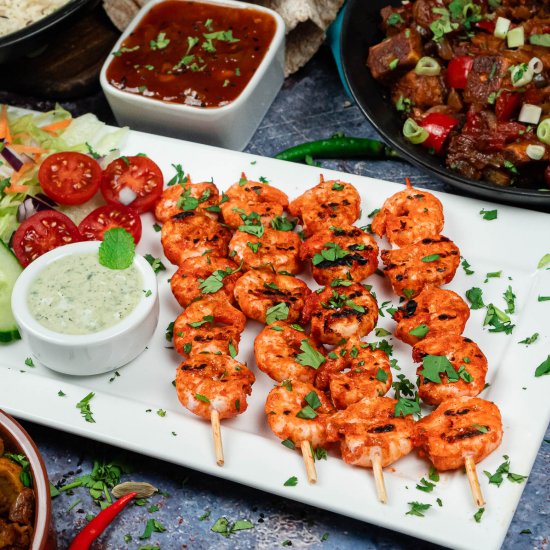 Tandoori King Prawn Skewers