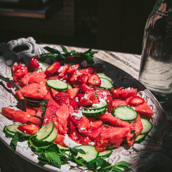 Watermelon Cucumber Salad