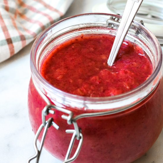 Easy Strawberry Rhubarb Chia Jam