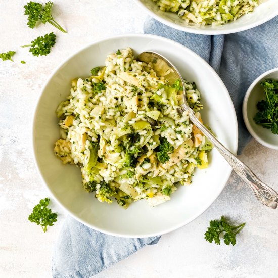 Pesto chicken risotto