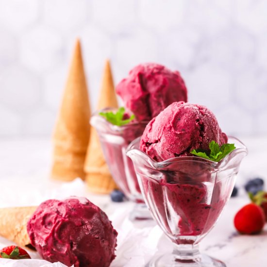 Easy Homemade Mixed Berry Sherbet