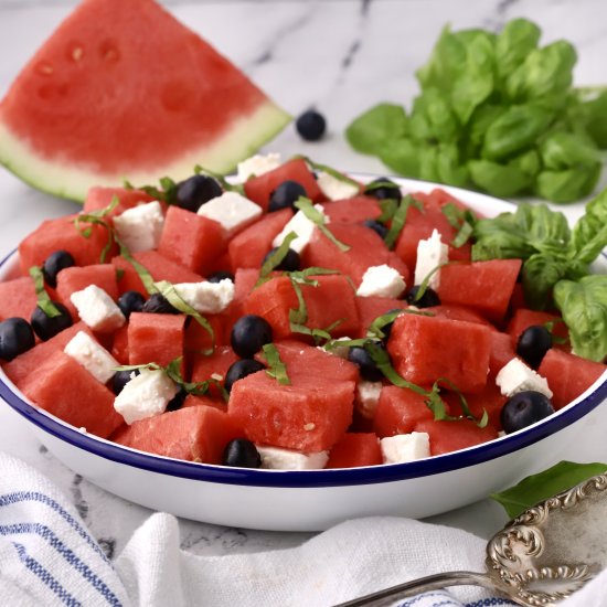 Watermelon Feta Salad with Basil