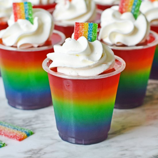 Rainbow Jello Shots