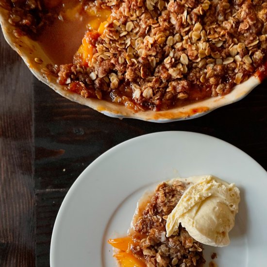 No Crust Peach Pie Crumble