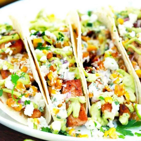 Mexican Street Corn Chicken Tacos