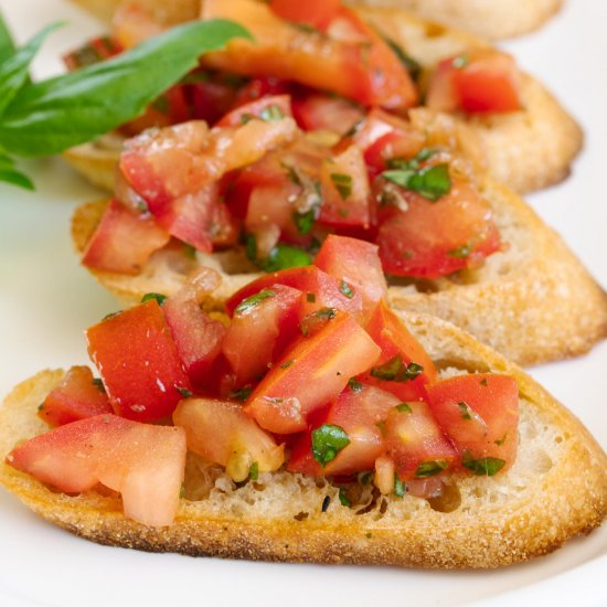 Bruschetta w/Tomato, Anchovy Garlic