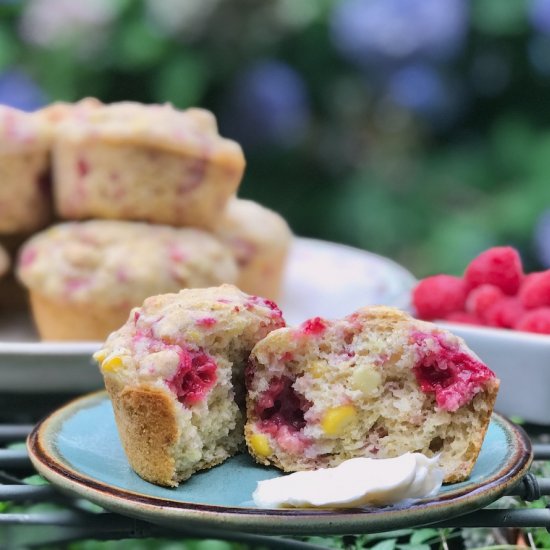 Raspberry Fresh Corn Muffins