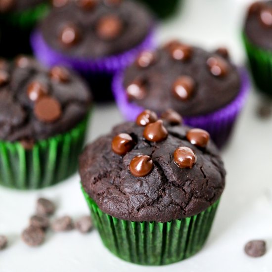 Double Chocolate Zucchini Muffins