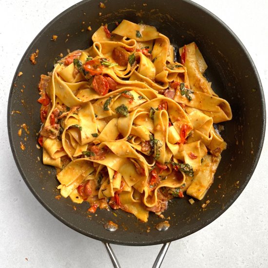 Tomato, Basil, & Bacon Pasta