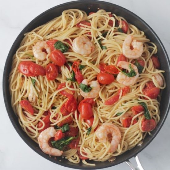 Shrimp Pasta with Spinach