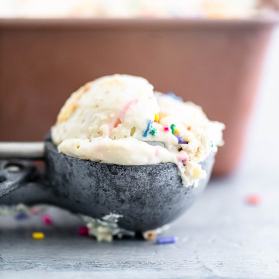 No Churn Cake Batter Ice Cream