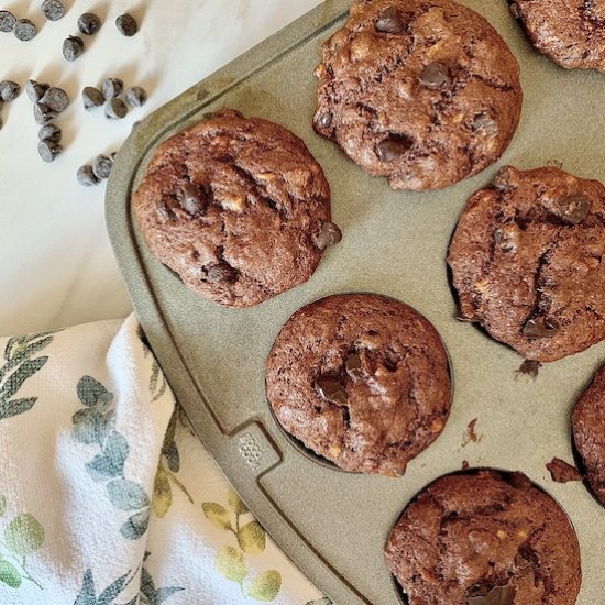 Vegan Chocolate Banana Muffins