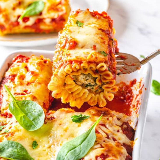 Lasagna Rolls with Spinach