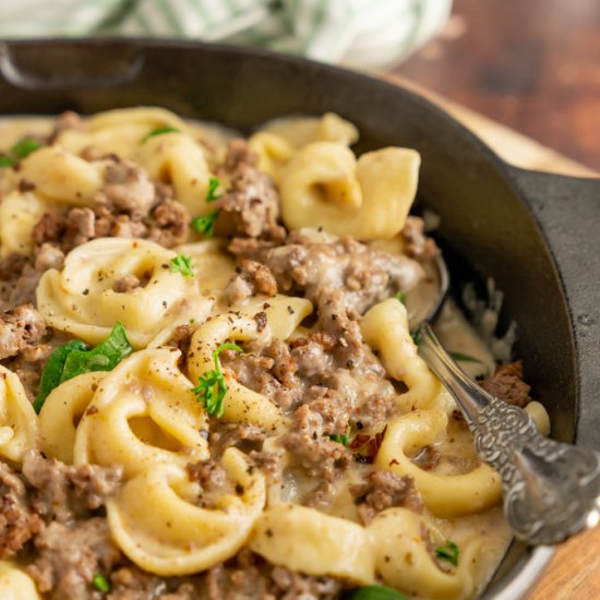 Instant Pot Creamy Beef Tortellini