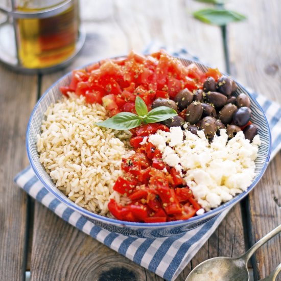 (Easy) Greek Rice Salad