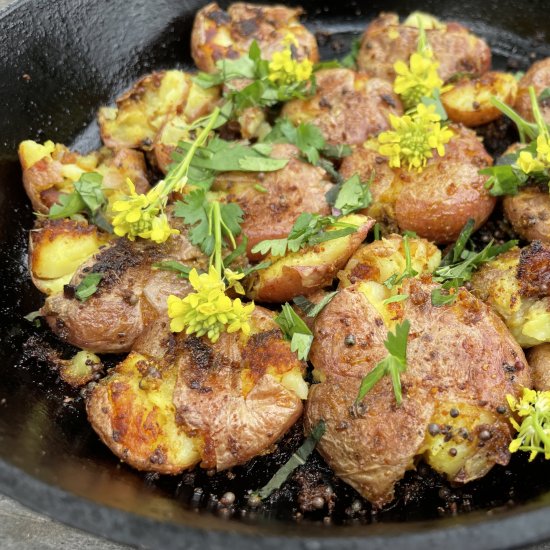 Masala Spiced Smashed Potatoes