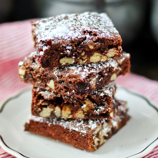 Fudge Cake with Cherries & Pecans