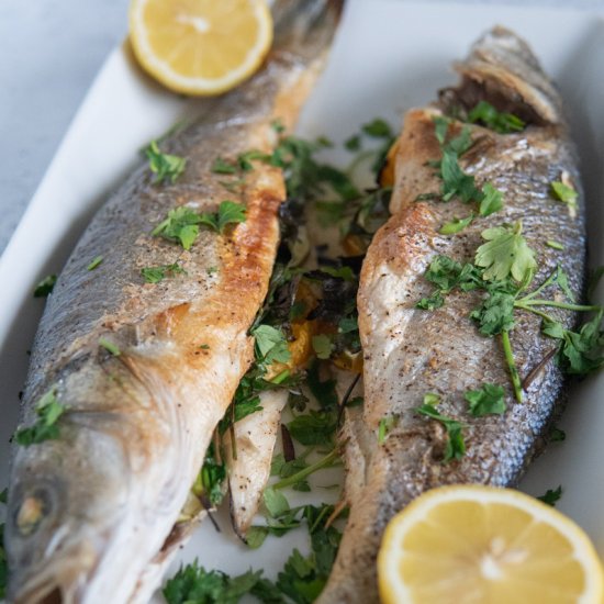 Whole Roasted Branzino