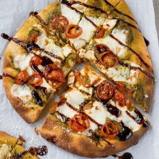 Caprese Naan Pizza with Pesto