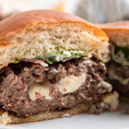 Mozzarella Stuffed Burgers