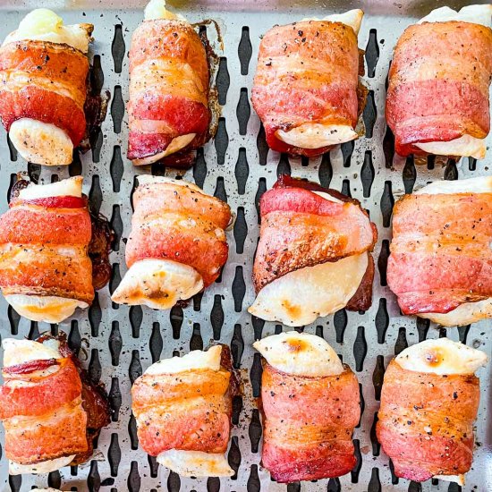 Smoked Bacon-Wrapped Perogies