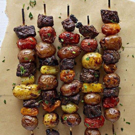 Rosemary Garlic Steak Kebabs