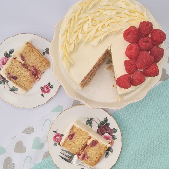 Raspberry & White Chocolate Cake