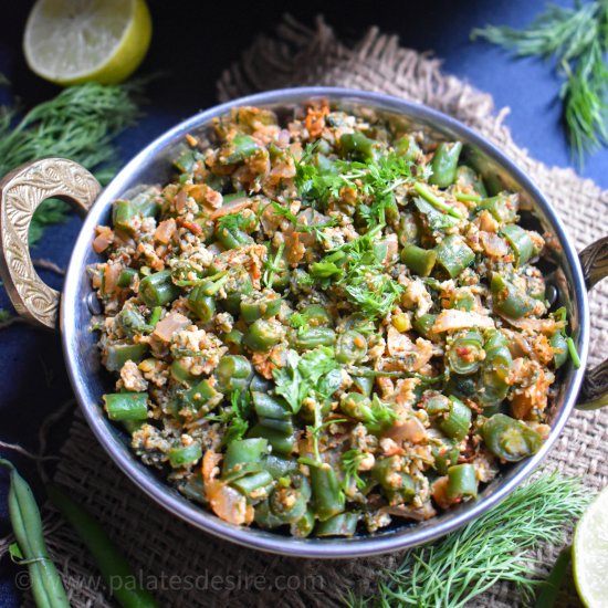 Beans with Dil Egg Bhurji