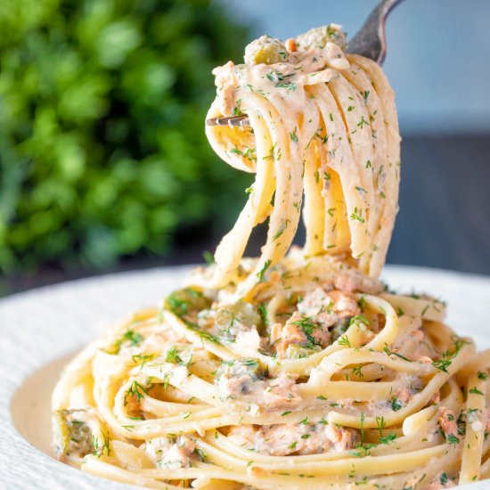 Canned Salmon Pasta