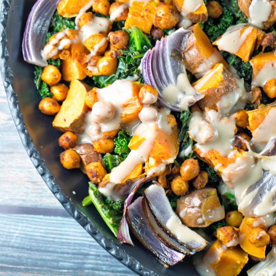 Sweet Potato Kale Chickpea Bowl