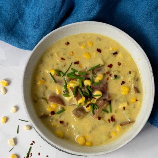 SPICY CREAMY POTATO CORN CHOWDER SO