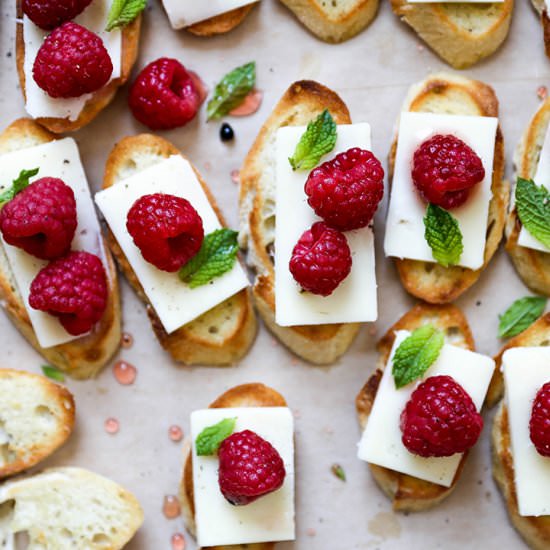 Pickled Raspberry Crostini