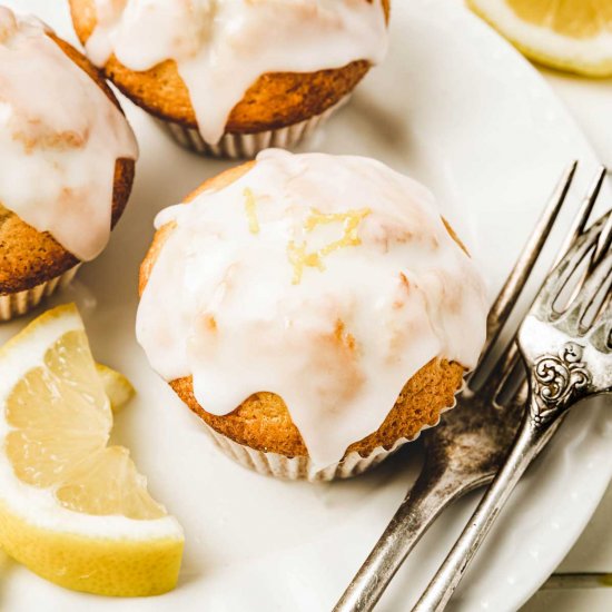 Lemon muffins recipe with glaze