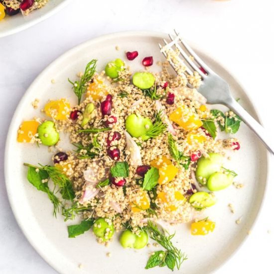 Broad Bean Sprouted Quinoa Salad