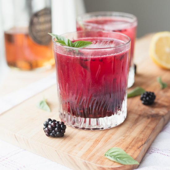 Blackberry Basil Bourbon Smash