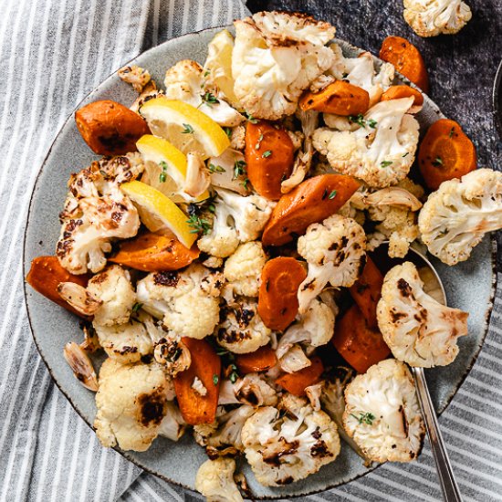 Roasted Cauliflower with Carrots